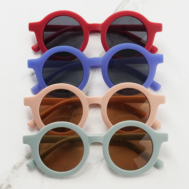 Lunettes de Soleil Bébé – Look Rétro & Protection UV | Forme Ronde Tendance
