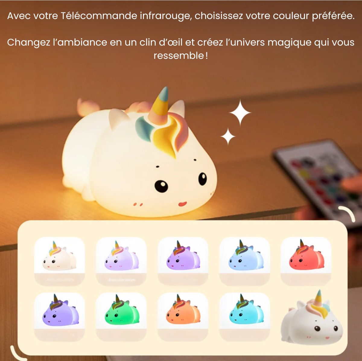 Veilleuse Licorne en Silicone – Douceur, Magie & Lumière Apaisante