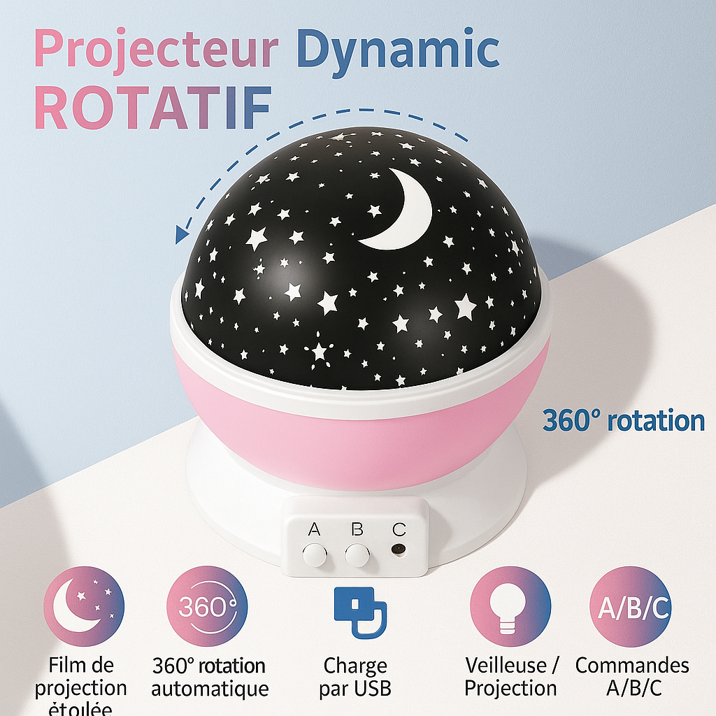 Veilleuse Projecteur Ciel Étoilé – Magie et Sérénité pour Petits et Grands