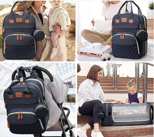 Sac à Langer Multifonctions – Lit intégré & Organisation Optimale