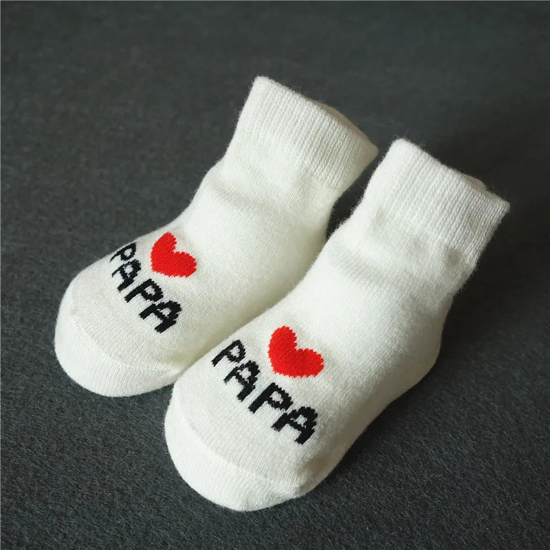 Chaussettes Bébé « I Love Mama & I Love Papa »
