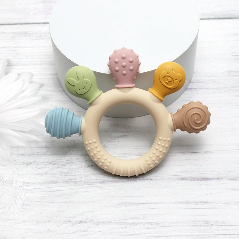Jouet sensoriel pour bébé - anneau de dentition léger et non toxique