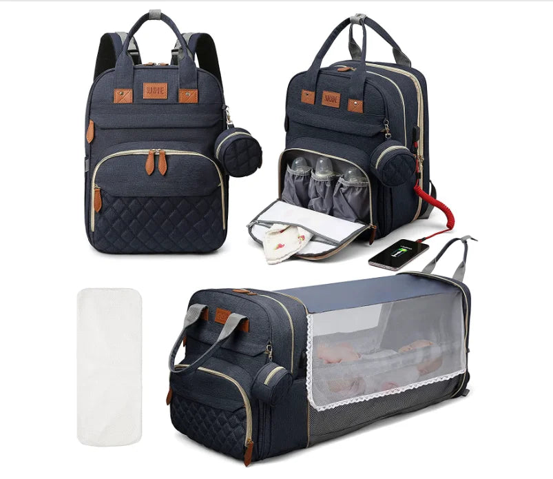 Sac à Langer Multifonctions – Lit intégré & Organisation Optimale