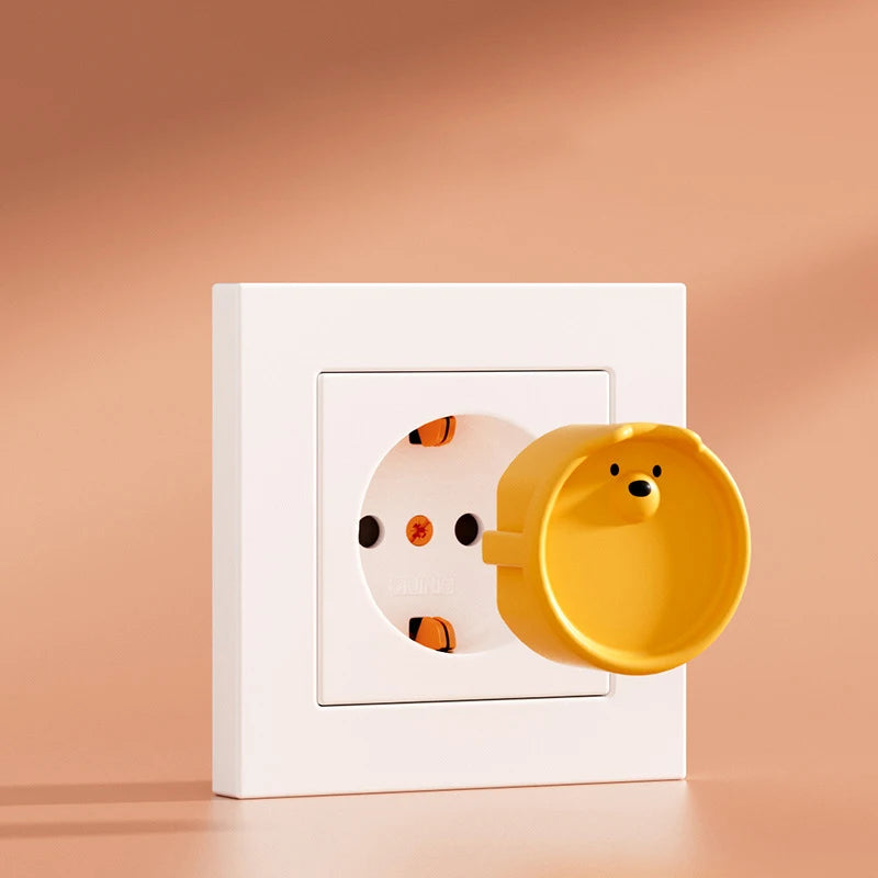 Lot de 5 caches-prises bébé en silicone motif ourson