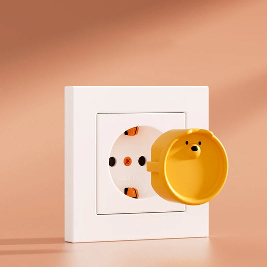 Lot de 5 caches-prises bébé en silicone motif ourson