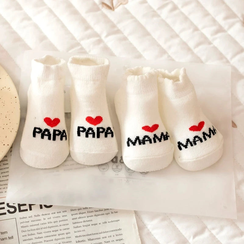 Chaussettes Bébé « I Love Mama & I Love Papa »