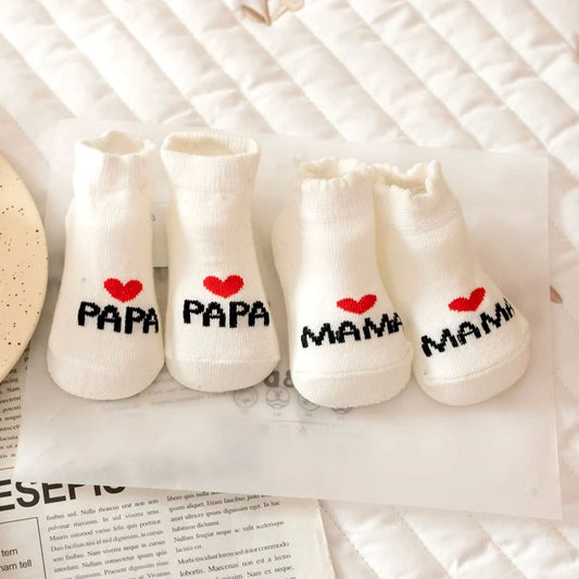 Chaussettes Bébé « I Love Mama & I Love Papa »
