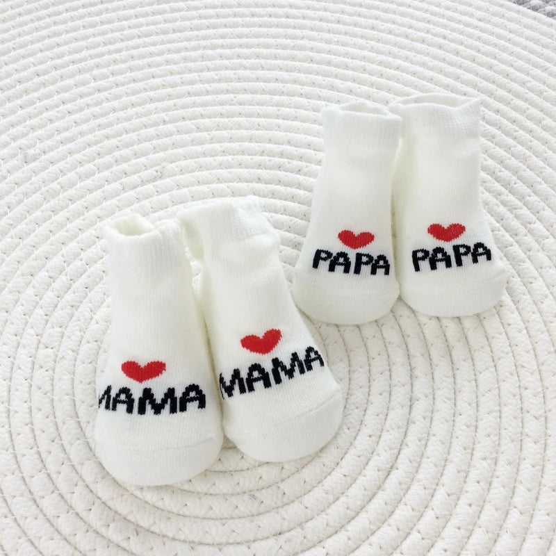 Chaussettes Bébé « I Love Mama & I Love Papa »