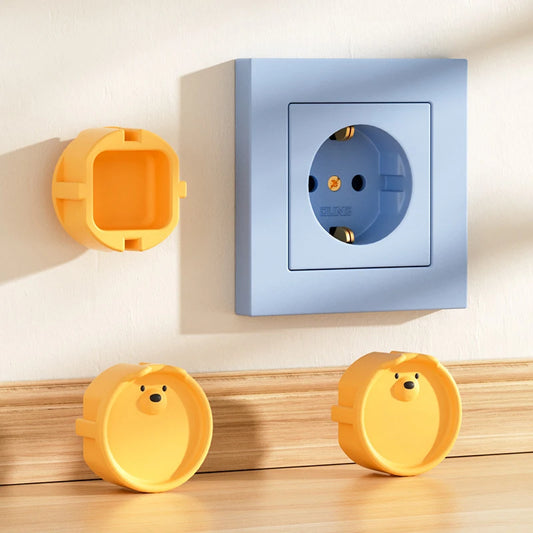Lot de 5 caches-prises bébé en silicone motif ourson